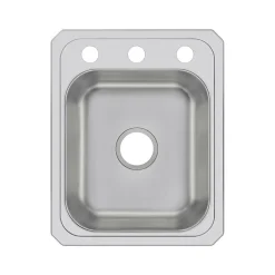 Elkay Celebrity 3-Hole Single-Bowl Drop In Sink, 21.25" x 17" x 6.88", Stainless Steel, Brushed Satin (CR17213)