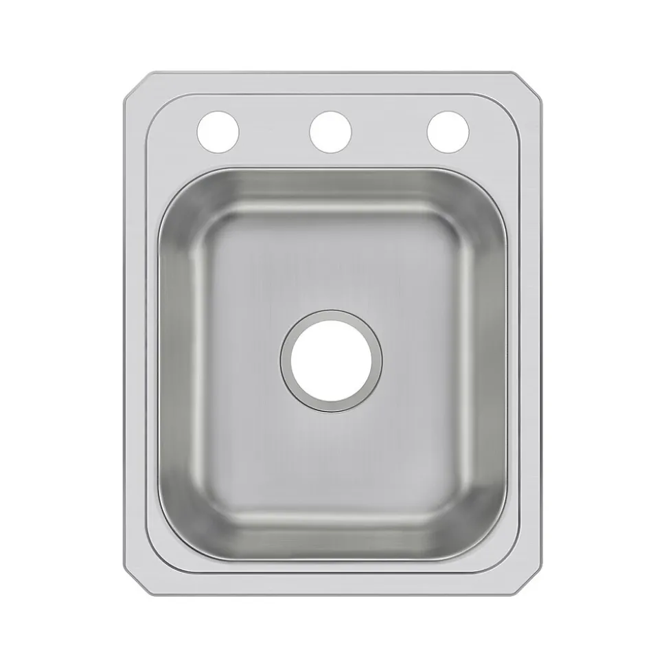 Elkay Celebrity 3-Hole Single-Bowl Drop In Sink, 21.25" x 17" x 6.88", Stainless Steel, Brushed Satin (CR17213)