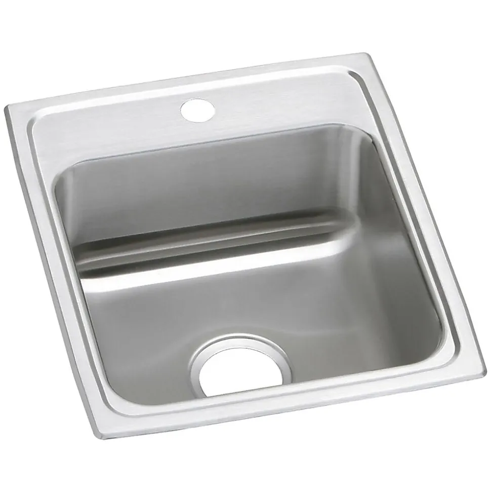 Elkay Celebrity 1-Hole Single-Bowl Drop-In Kitchen Sink, 20" x 17" x 7.13", Stainless Steel, Brushed Satin (PSR17201)