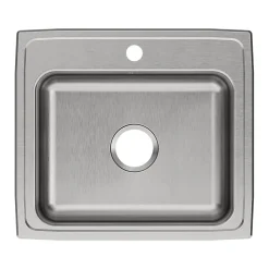 Elkay Celebrity 1-Hole Single-Bowl Drop-In Kitchen Sink, 19.5" x 22" x 7.13", Stainless Steel, Brushed Satin (PSR17201)