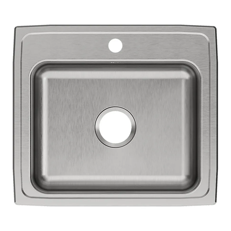 Elkay Celebrity 1-Hole Single-Bowl Drop-In Kitchen Sink, 19.5" x 22" x 7.13", Stainless Steel, Brushed Satin (PSR17201)