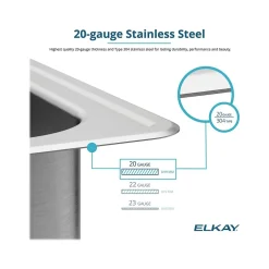 Elkay Celebrity 1-Hole Single-Bowl Drop-In Kitchen Sink, 19.5