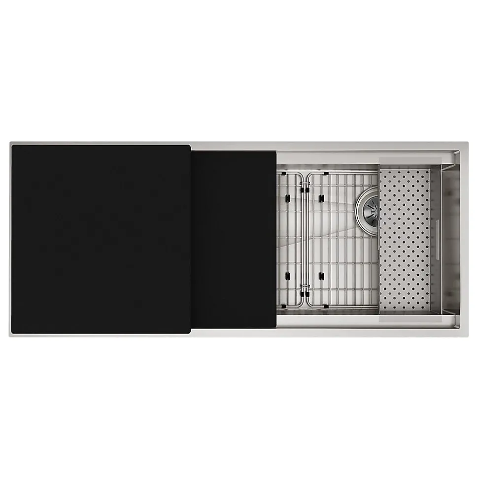 Elkay Circuit Chef Single-Bowl Undermount Sink Kit, 20.5" x 45.5" x 10", Stainless Steel, Lustrous Satin (CS45BPK)