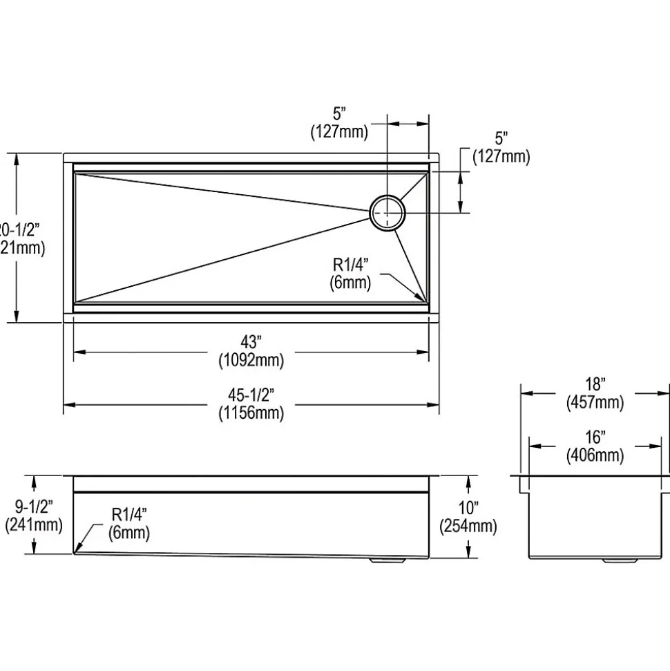 Elkay Circuit Chef Single-Bowl Undermount Sink Kit, 20.5" x 45.5" x 10", Stainless Steel, Lustrous Satin (CS45BPK)