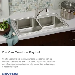 Elkay Dayton Bar Sink, Stainless Steel, Single Bowl, Top Mount, Satin (D115152)