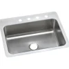 Elkay Dayton Stainless Steel 27" x 22" x 8", Single Bowl Dual Mount Sink (DSESR127221)