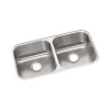 Elkay Dayton Stainless Steel 31-3/4" x 18-1/4" x 8", Equal Double Bowl Undermount Sink (DXUH3118)