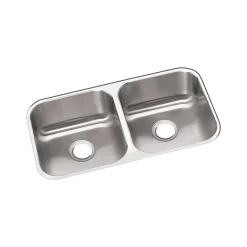 Elkay Dayton Stainless Steel 31-3/4" x 18-1/4" x 8", Equal Double Bowl Undermount Sink (DXUH3118)