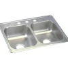 Elkay Dayton Stainless Steel 25" x 19" x 6-5/16", Equal Double Bowl Top Mount Sink (D225194)