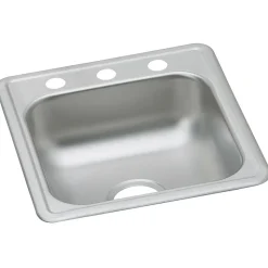 Elkay Dayton Stainless Steel 17" x 19" x 6-1/8", Single Bowl Top Mount Bar Sink, Satin (D117193)