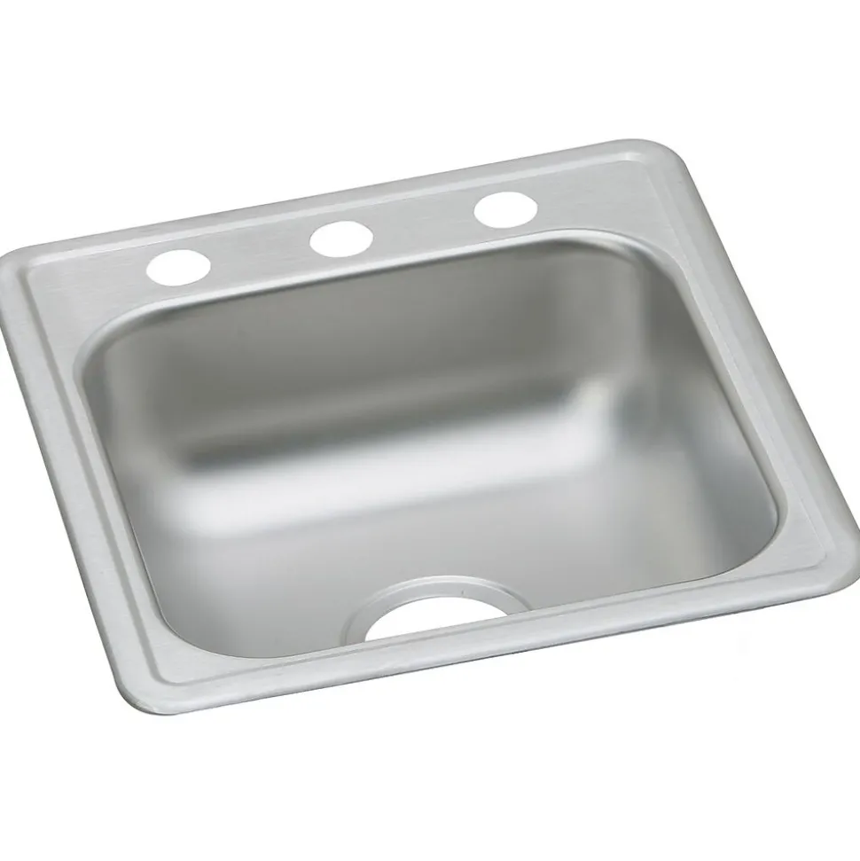 Elkay Dayton Stainless Steel 17" x 19" x 6-1/8", Single Bowl Top Mount Bar Sink, Satin (D117193)