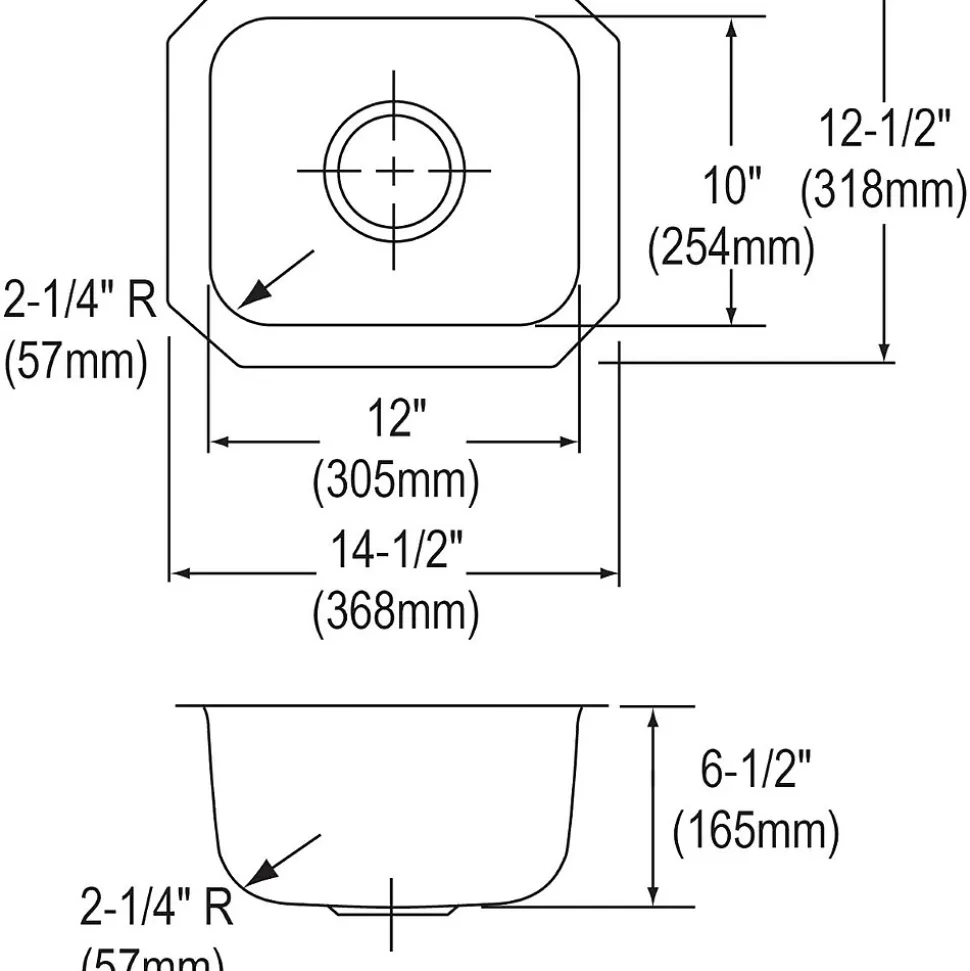 Elkay Dayton Stainless Steel 14-1/2" x 12-1/2" x 6-1/2", Single Bowl Undermount Bar Sink (DXUH1210)