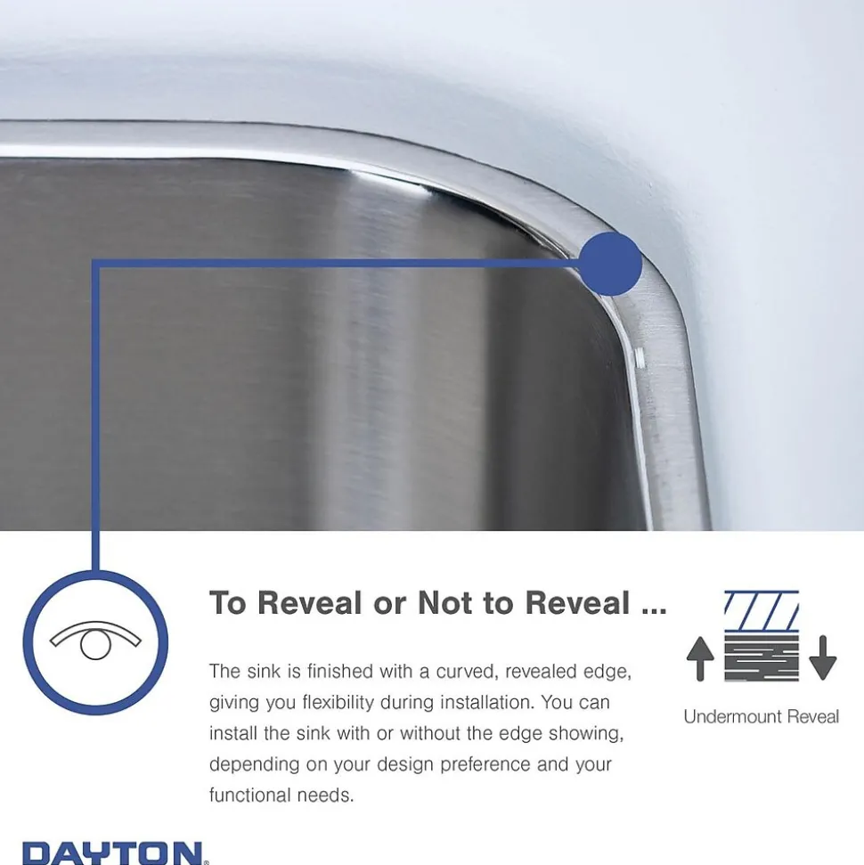 Elkay Dayton Stainless Steel 14-1/2" x 12-1/2" x 6-1/2", Single Bowl Undermount Bar Sink (DXUH1210)