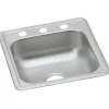 Elkay Dayton Stainless Steel 17" x 19" x 6-1/8", Single Bowl Top Mount Bar Sink, Satin (D117192)