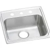 Elkay Lustertone 19-1/2" Drop In Single Basin Stainless Steel Kitchen Sink (LRAD1919653)