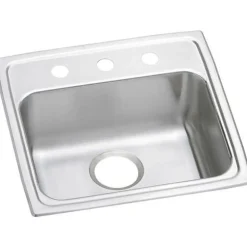 Elkay Lustertone 19-1/2" Drop In Single Basin Stainless Steel Kitchen Sink (LRAD1919653)