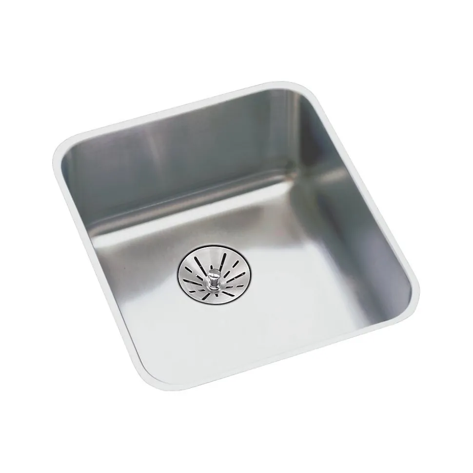 Elkay Lustertone Classic Single-Bowl Undermount Sink w/Perfect Drain, 18.5" x 14" x 6.88", Stainless Steel, Lustrous Satin