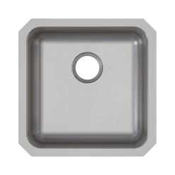 Elkay Lustertone Classic Single-Bowl Undermount Kitchen Sink, 18.5" x 18.5" x 5.38", Stainless Steel, Lustrous Satin