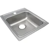 Elkay Lustertone Classic 1-Hole Single-Bowl Drop In Sink, 6" x 17" x 20", Stainless Steel, Lustrous Satin (LRAD1720601)