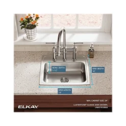 Elkay Lustertone Classic 3-Hole Single-Bowl Drop In Sink, 5.5