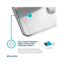 Elkay Lustertone Classic Single-Bowl Undermount Sink, 18.5