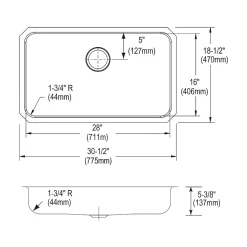 Elkay Lustertone Classic Single-Bowl Undermount Sink, 18.5