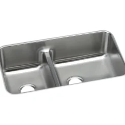 Elkay Lustertone Stainless Steel 32-1/16" x 18-1/2" x 9", 40/60 Double Bowl Undermount Sink with Aqua Divide (ELUHAQD32179)