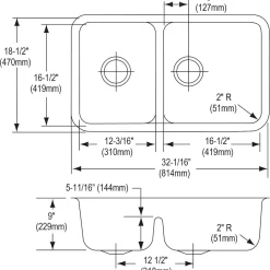 Elkay Lustertone Stainless Steel 32-1/16