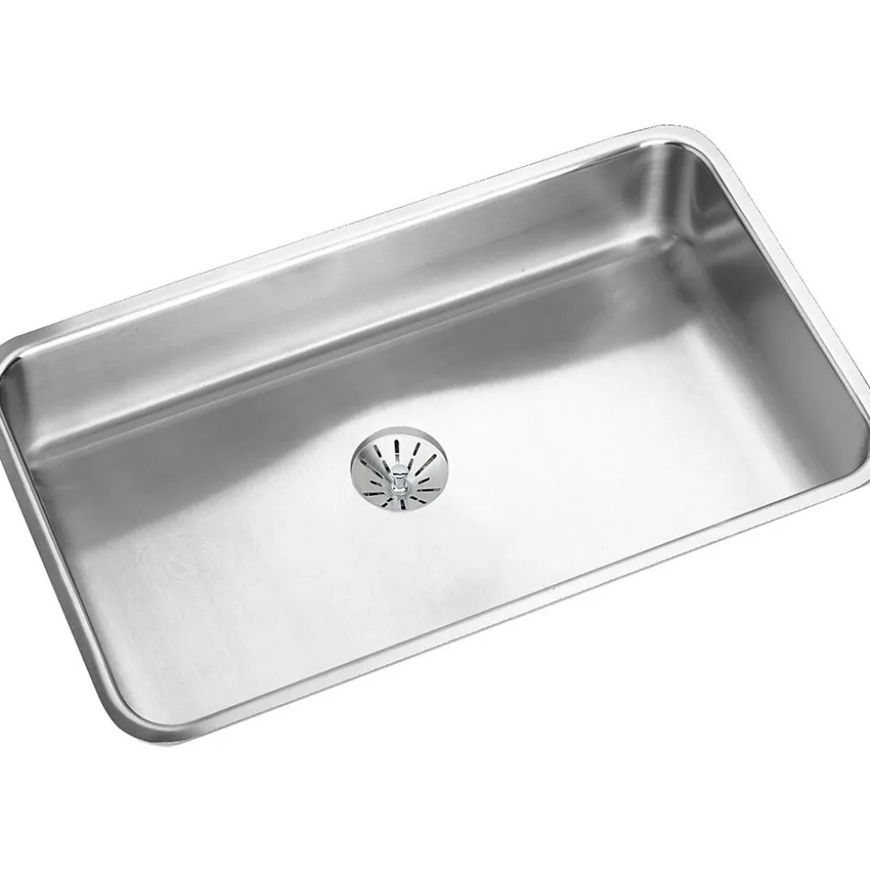 Elkay Lustertone Stainless Steel 30-1/2" x 18-1/2" x 5-3/8", Single Bowl Undermount ADA Sink with Perfect Drain (ELUHAD281655PD)