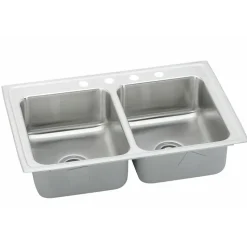 Elkay Pacemaker 43" Double Basin Drop In Stainless Steel Kitchen Sink (PSR43221)