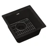 Elkay Quartz Classic Single-Bowl Drop In/Undermount Kitchen Sink, 15.75" x 15.75" x 7.69", Quartz, Black (ELG1616BK0C)