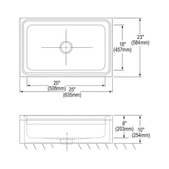 Elkay Single-Bowl Floor-Mounted Kitchen Sink, 23" x 25" x 10", Stainless Steel, Buffed Satin (EFS2523C)