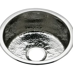 Elkay Stainless Steel 16-3/8" x 16-3/8" x 7", Single Bowl Dual Mount Bar Sink, Hammered Mirror (SCF16FBSH)
