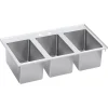 Elkay Triple-Bowl Drop-In Kitchen Sink, 19" x 37" x 10", Stainless Steel, Silver (DI-3C-101410X)