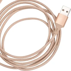 ELLIE ROSE Gold Nylon 3-in-1 Charging Cable, 6 Feet (3CBL-0058)