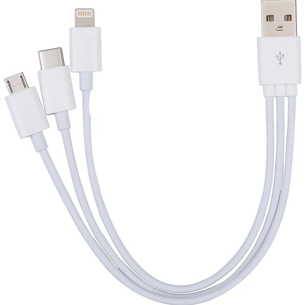 ELLIE ROSE 3-in-1 USB Charging Cable, Lightning/ USB-C/Micro USB (3CBL-0001)