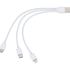 ELLIE ROSE 3-in-1 USB Charging Cable, Lightning/ USB-C/Micro USB (3CBL-0001)
