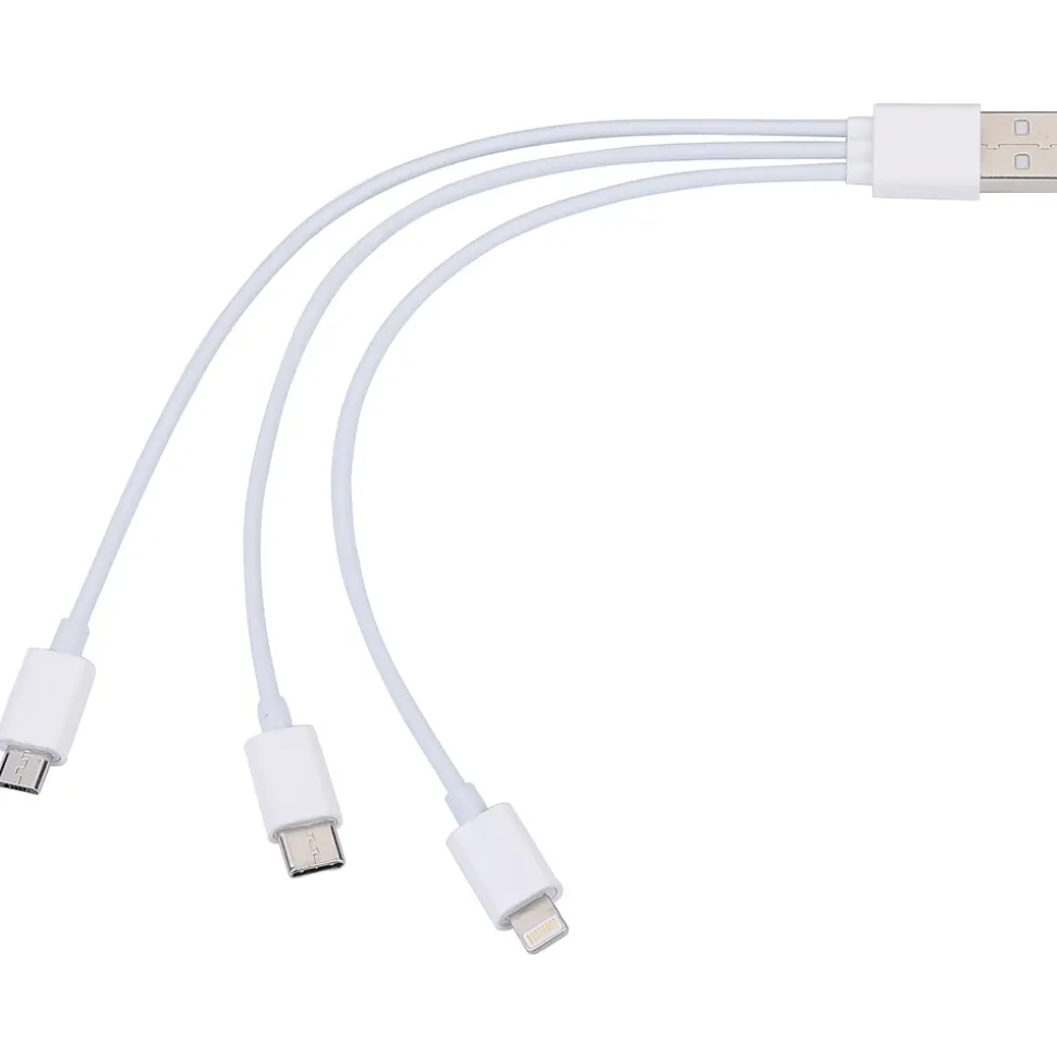 ELLIE ROSE 3-in-1 USB Charging Cable, Lightning/ USB-C/Micro USB (3CBL-0001)