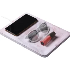 ELLIE ROSE 10-Watt Qi Wireless Charging Tray, Cracked Marble (WCT-0002)