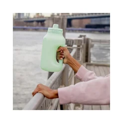 ello Hydra Time Markers Plastic Water Bottle with Straw, 64 oz., Yucca (299-0826-025-2)