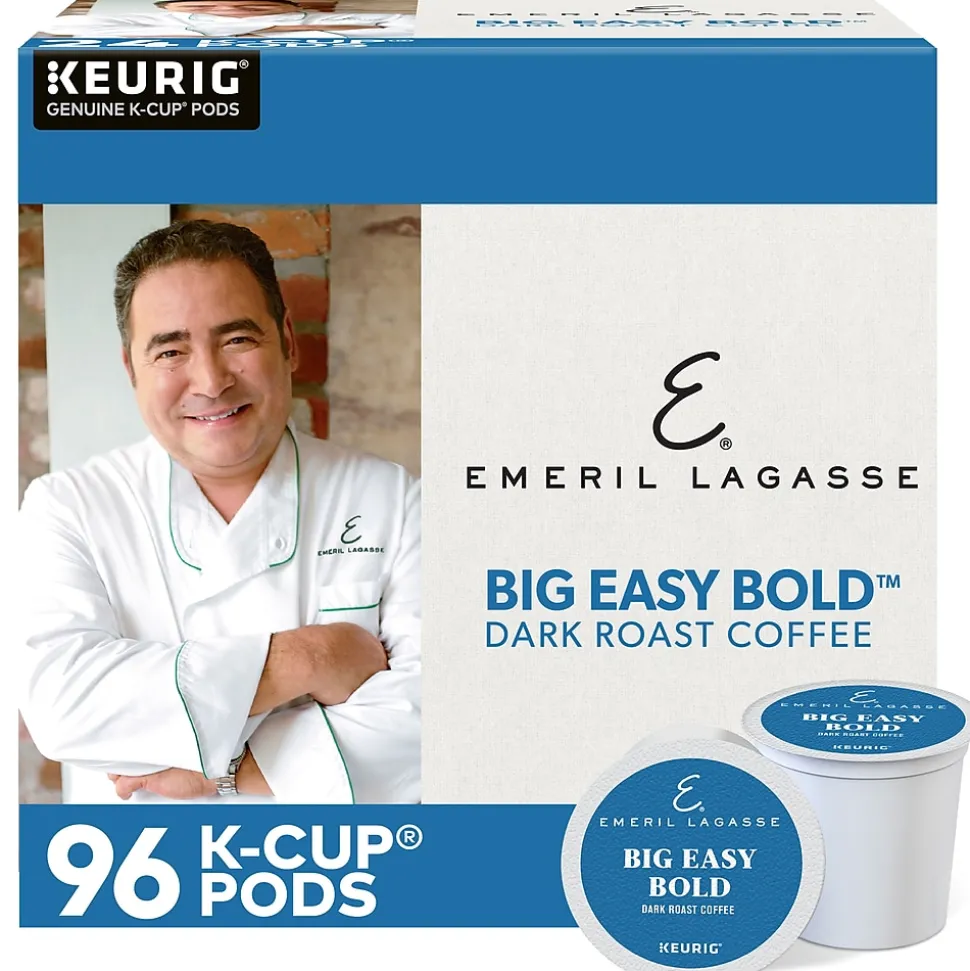 Emeril's Big Easy Bold Coffee, Keurig K-Cup Pod, Dark Roast, 96/Carton (PB4137CT)