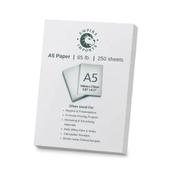 Empire Imports 65 lb. Cardstock Paper, 5.8" x 8.3", White, 250 Sheets/Ream (A5CARD)
