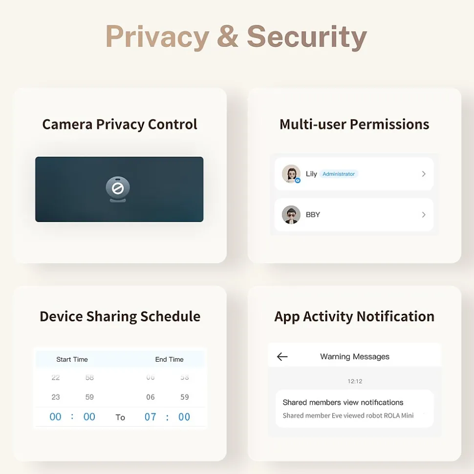 Enabot ROLA Mini Companion Robot, Black (ROLA Mini)