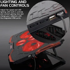 ENHANCE Cryogen ENGXC20100RDWS Laptop Cooling Stand, USB Connectivity, Red