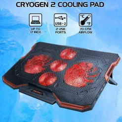 ENHANCE Cryogen ENGXC20100RDWS Laptop Cooling Stand, USB Connectivity, Red