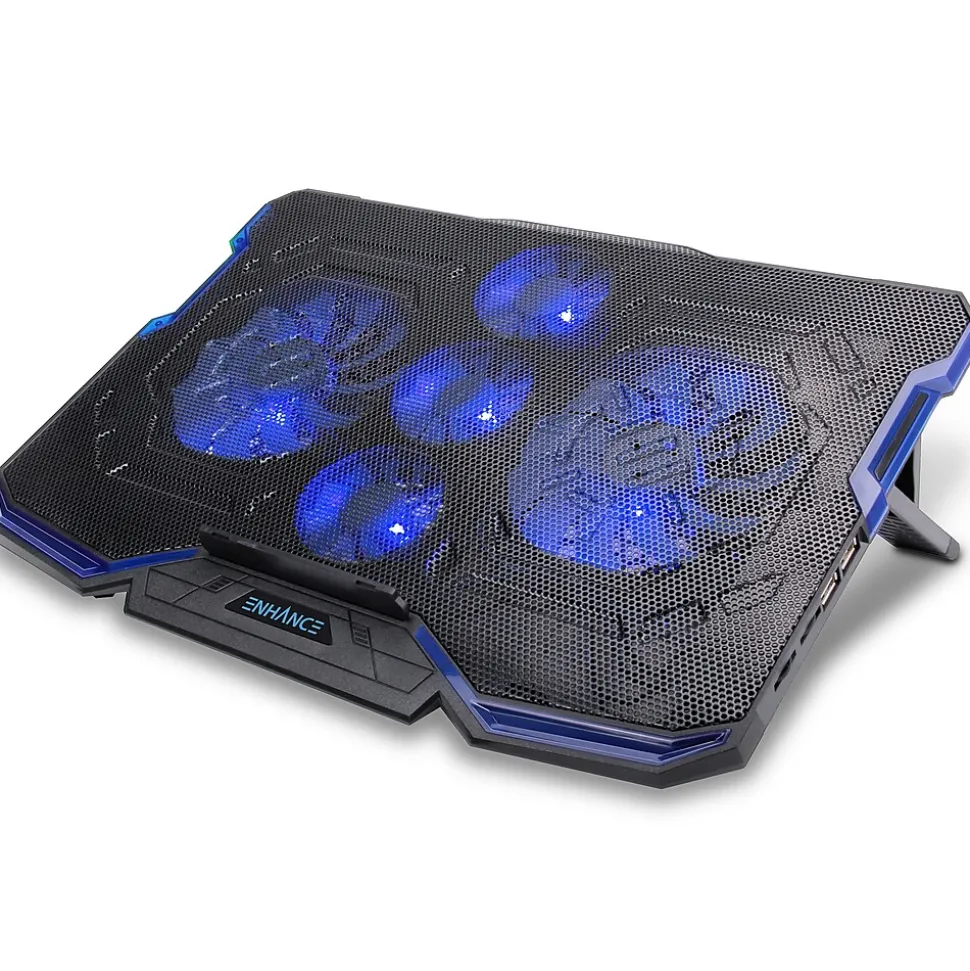 ENHANCE Cryogen Laptop Cooling Stand, USB Connectivity, Blue/Black (ENGXC20100BLWS)