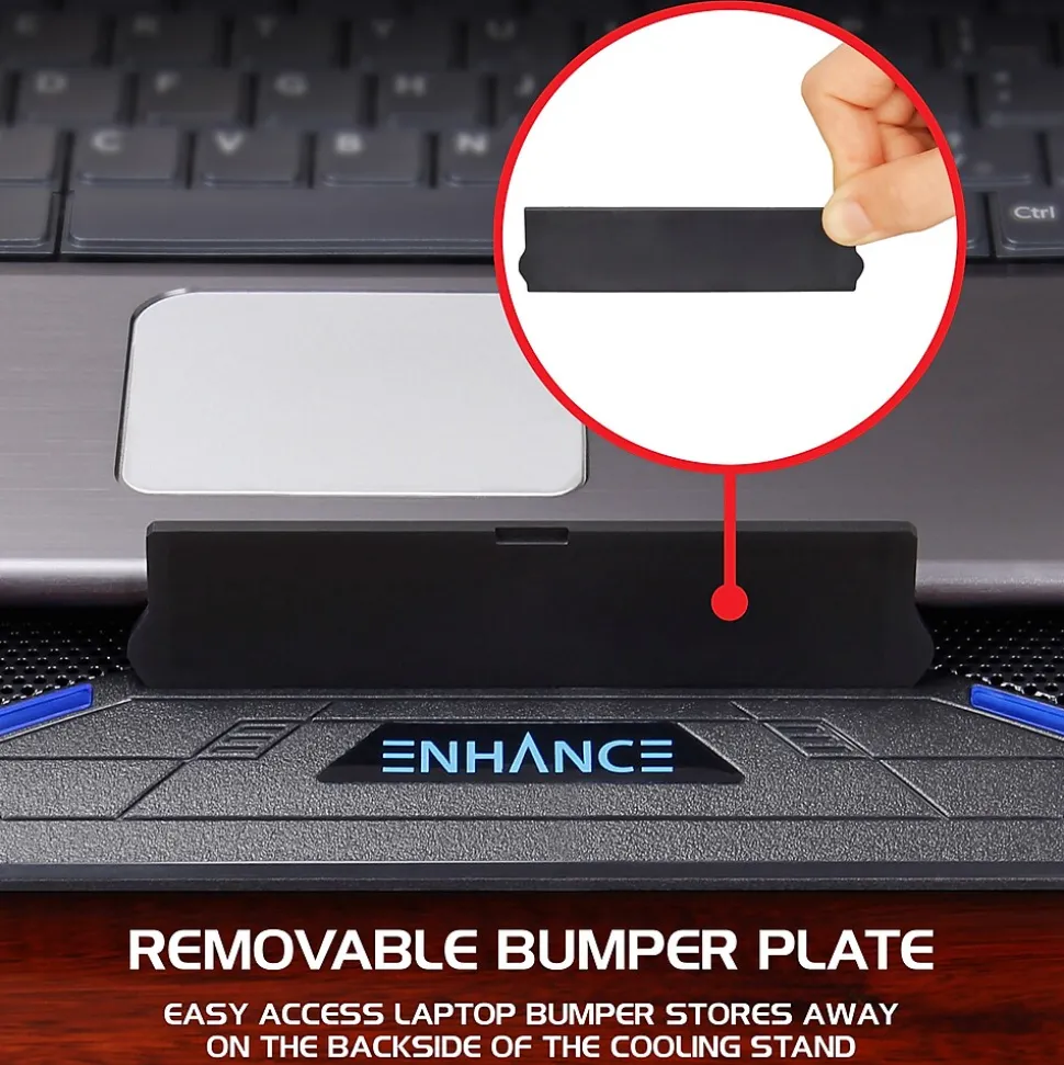 ENHANCE Cryogen Laptop Cooling Stand, USB Connectivity, Blue/Black (ENGXC20100BLWS)