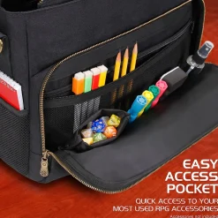 ENHANCE Tabletop Roleplaying Game Fabric Messenger Bag, Black (5871345)