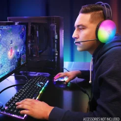 ENHANCE Voltaic 2 Wired Ambidextrous Laser USB Gaming Mouse, Clear with Multicolor LEDs (ENVOMN2100CLWS)