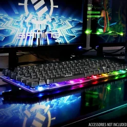 ENHANCE Voltaic 2 Wired Gaming Keyboard, Clear with Multicolor LEDs (ENVOKN2100CLWS)